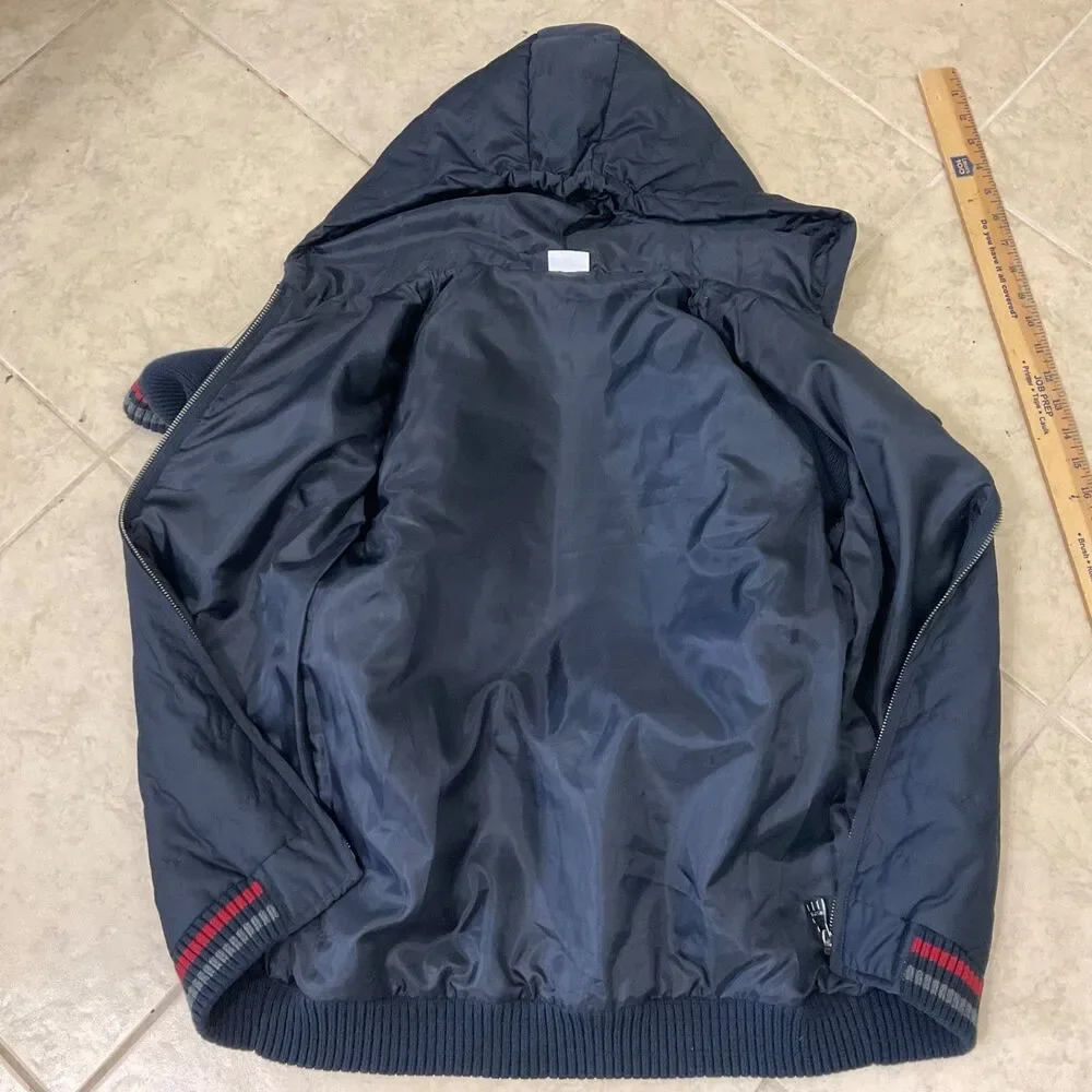 US POLO Assn. Zip up logo hooded Quilted Jacket Size Youth 11/12 blue